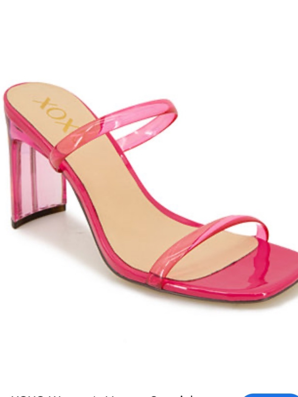 XOXO women’s Verena Pink lucite special occasion sandal Heels Clear Straps 7